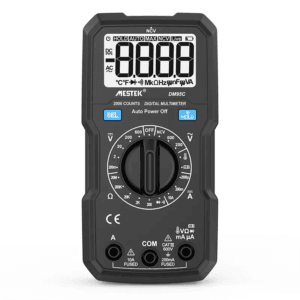 DM95C compact handheld multimeter with 2000 counts and essential testing features.