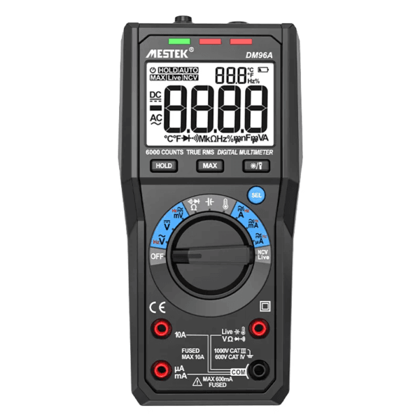 DM96A Automatic Multimeter with 6000 Counts and 10A Current Measurement