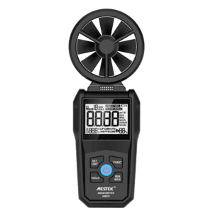Anemometer AM610 display with wind speed and temperature readings