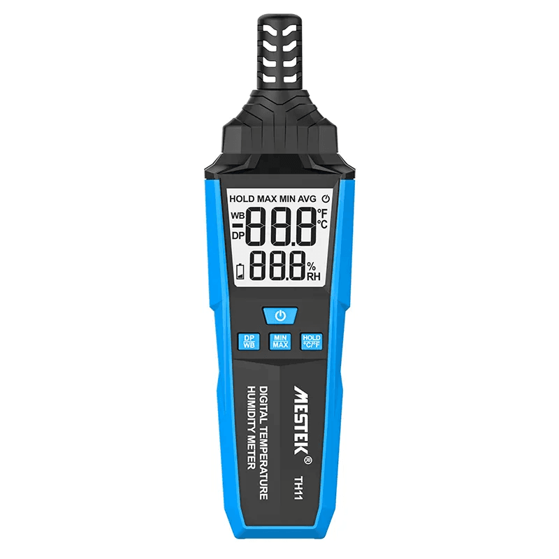 TH10 Temperature & Humidity Meter for precise readings.