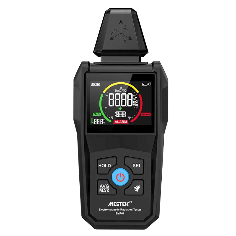 Front view layout of the EMF Meter EMF01.