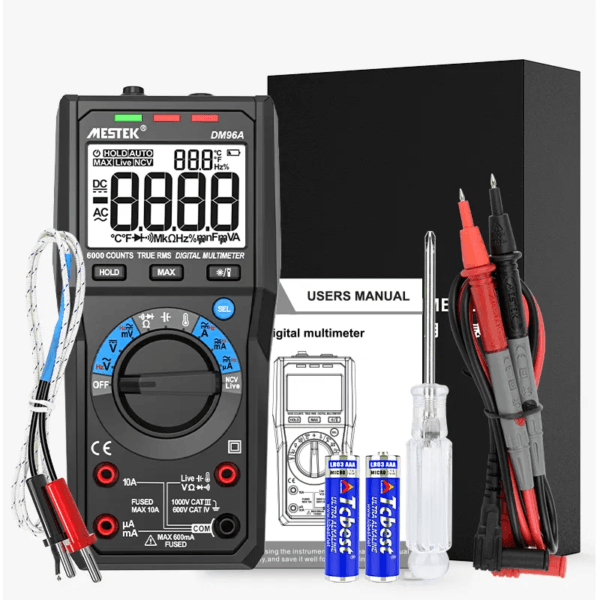 DM96A Automatic Multimeter with 6000 Counts and 10A Current Measurement