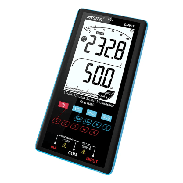 DM97S Multimeter with K-Type Thermocouple and Switchable Temperature Units