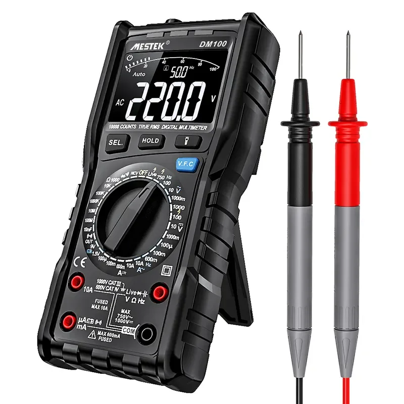 DM100 Digital Multimeter with Diode and Continuity Test Function