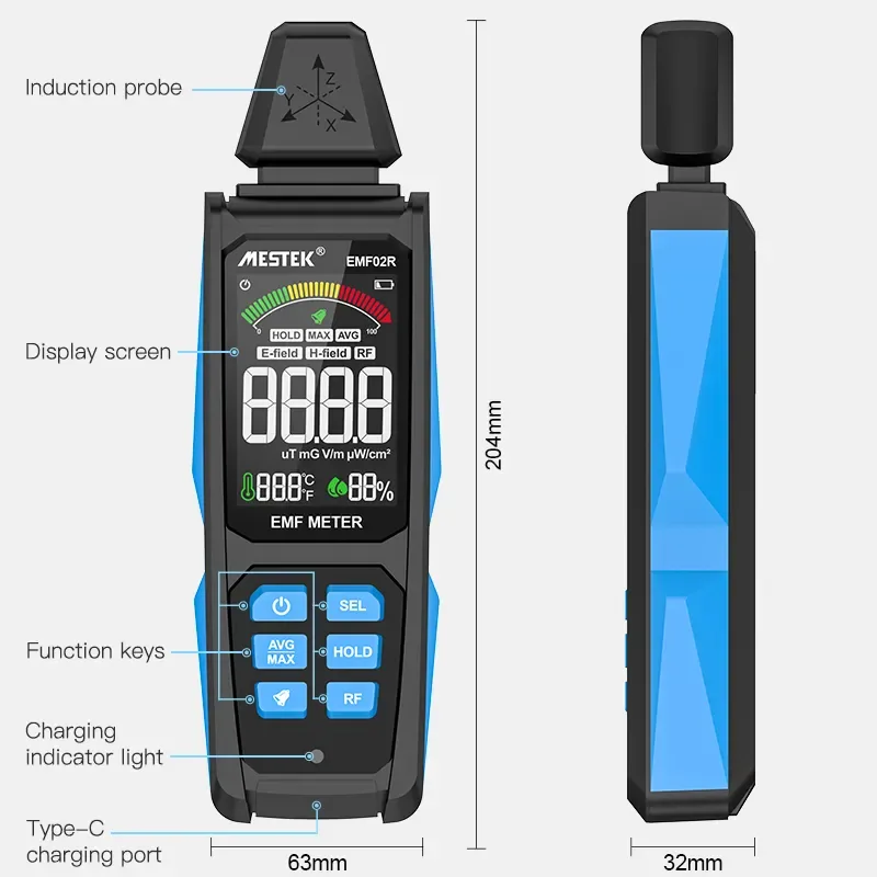 Electromagnetic Radiation Detector EMF01 is suitable for industrial applications.