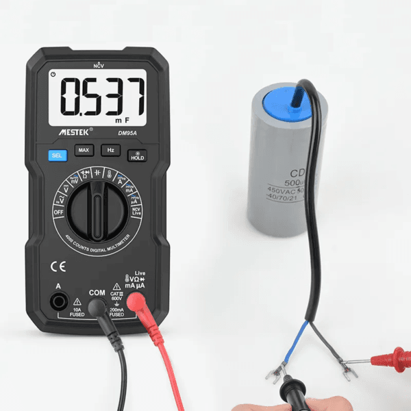 DM90A digital multimeter with auto-ranging and 4000 counts.