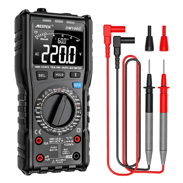 DM100C Digital Multimeter with Neutral/Live Wire Identification and Fuse Blown Warning