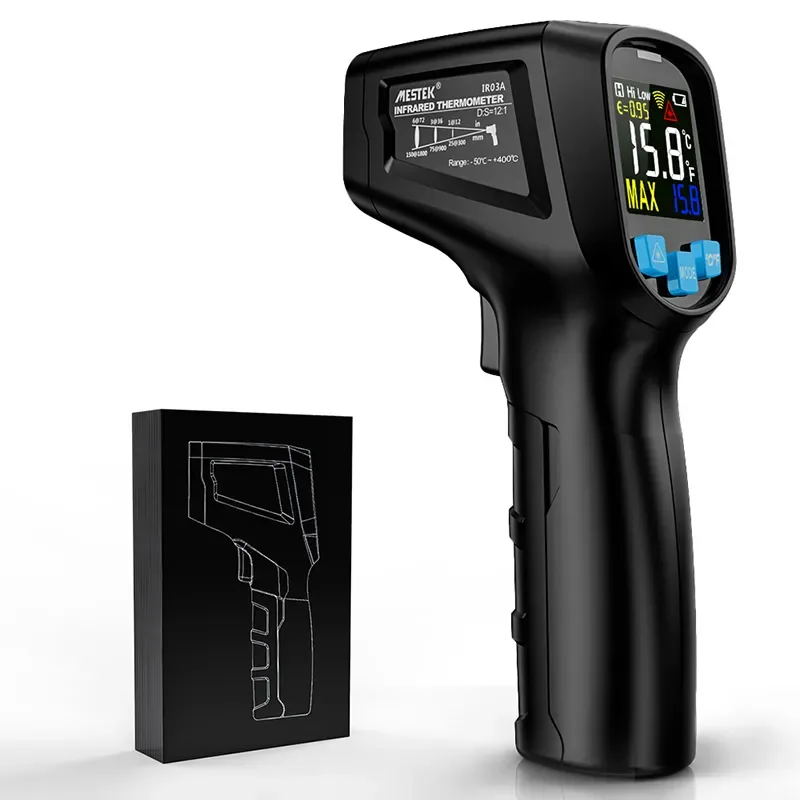 The IR03A infrared thermometer is designed for HVAC, automotive, and other industrial applications, providing accurate non-contact temperature readings.