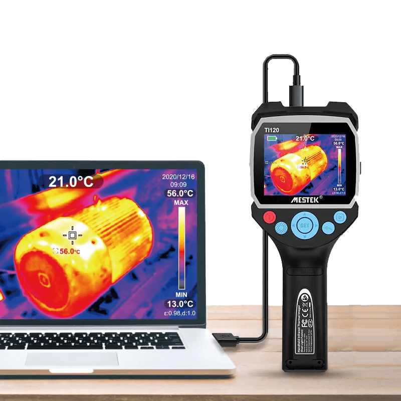 TI120 infrared thermal imager has a built-in 8GB micro SD card and supports USB 2.0 charging.