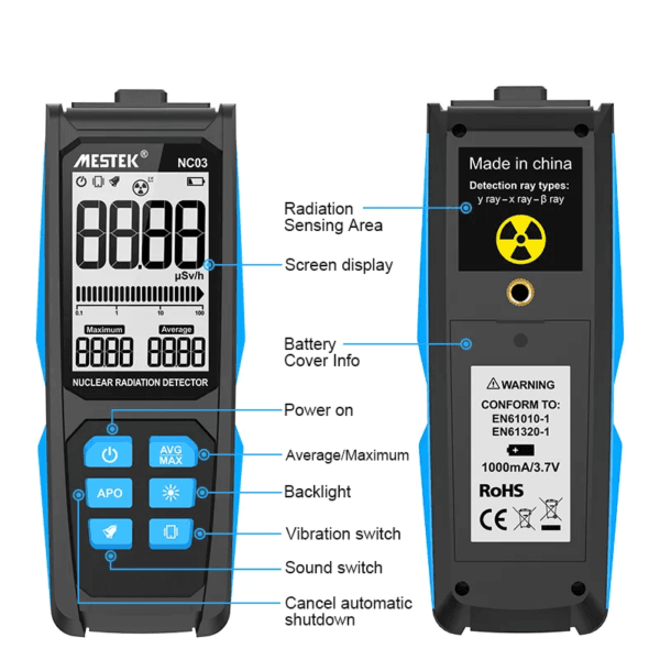 Display the nuclear radiation detector operation interface, data recording and radiation value display