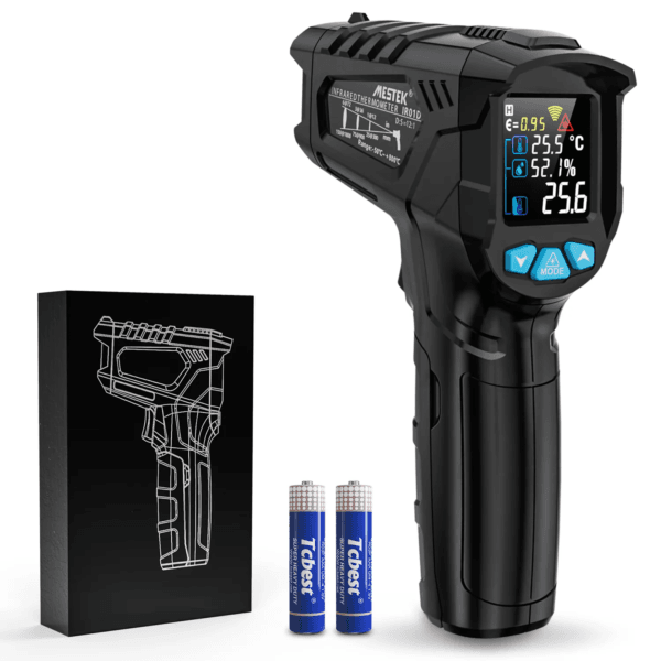 IR01D infrared thermometer with a data hold function and a handheld design for easy use in different settings.