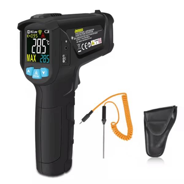 The IR02C infrared thermometer has a temperature range of -50°C to 800°C (-58°F to 1472°F), making it perfect for diverse measurement scenarios.