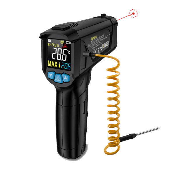 IR02B infrared thermometer provides fast and precise temperature readings, ideal for both contact and non-contact measurements.