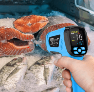 Use of infrared thermometer - measuring frozen fish