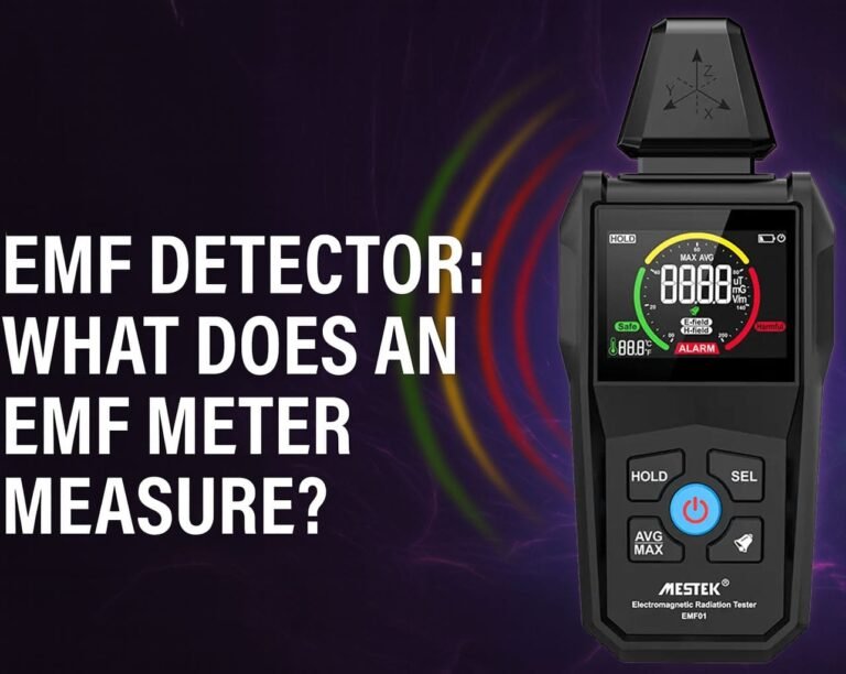 The image shows the range and objects that the EMF detector can measure