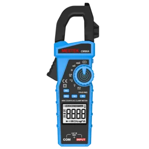 The picture shows a TRMS clamp meter with VFD function and overload indication