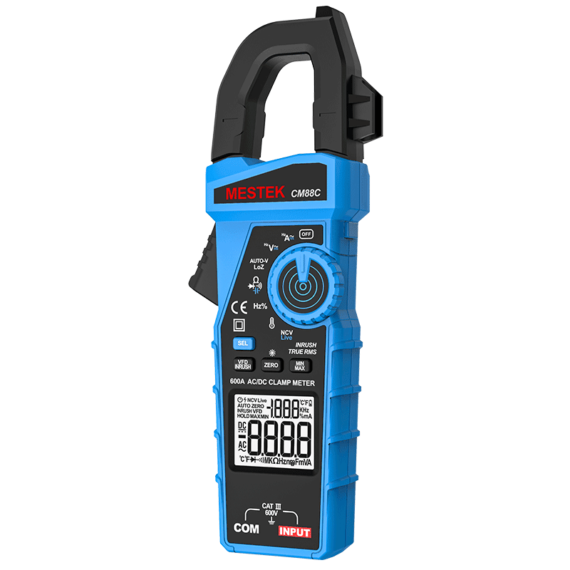 The picture shows the clamp electric meter CM88C, which can measure 600V AC and DC current.