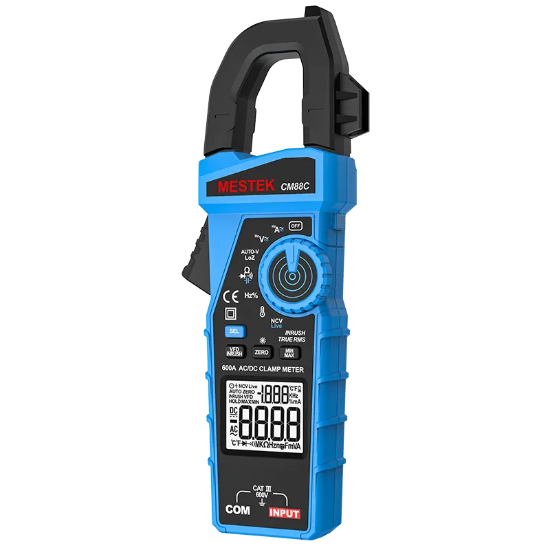 The picture shows the clamp electric meter CM88C, which can measure 600V AC and DC current.