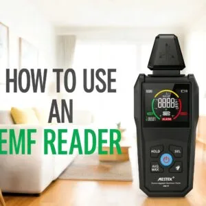 The image illustrates how to use an EMF reader.