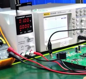 DC power supply is being tested on the motherboard.