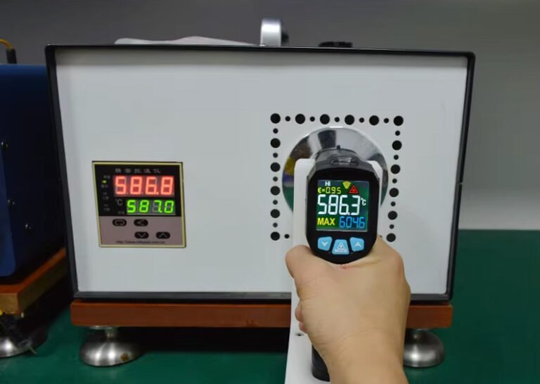 An infrared thermometer is currently being calibrated for emissivity (infrared thermometer emissivity)