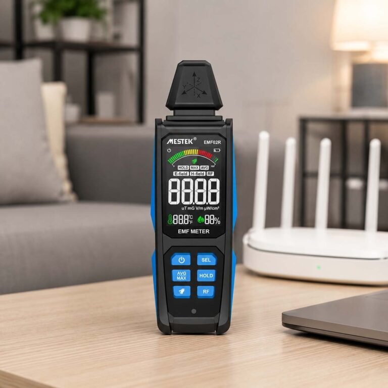 The image clearly illustrates the importance of home EMF meter readings.