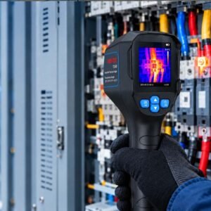 MESTEK TI240 thermal camera detecting electrical hot spots in an electrical control cabinet.
